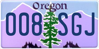 OR license plate 008SGJ
