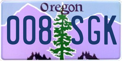 OR license plate 008SGK