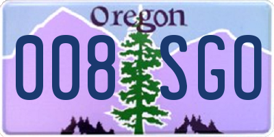 OR license plate 008SGO