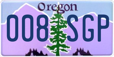OR license plate 008SGP