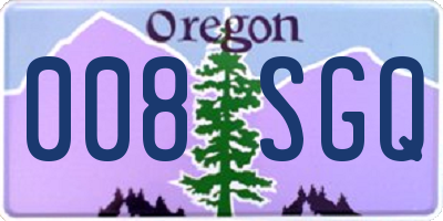 OR license plate 008SGQ
