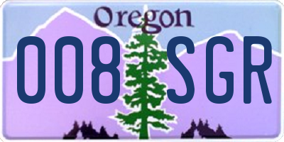 OR license plate 008SGR
