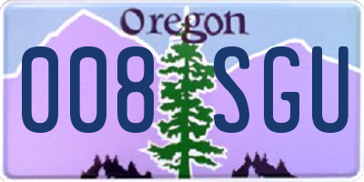 OR license plate 008SGU