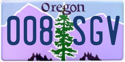OR license plate 008SGV