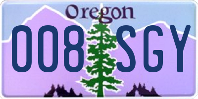 OR license plate 008SGY