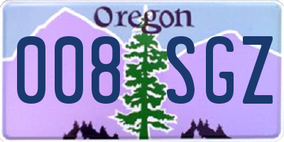 OR license plate 008SGZ