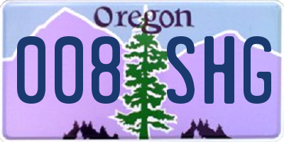 OR license plate 008SHG