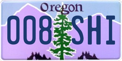 OR license plate 008SHI