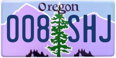 OR license plate 008SHJ