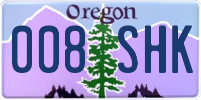 OR license plate 008SHK