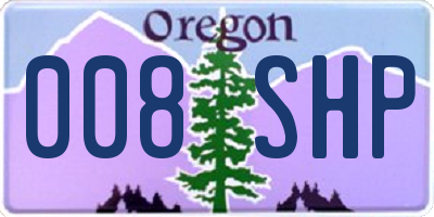 OR license plate 008SHP