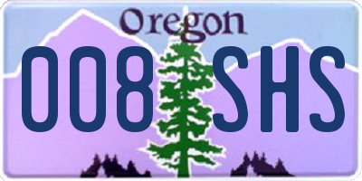 OR license plate 008SHS
