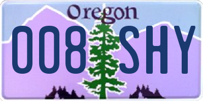 OR license plate 008SHY