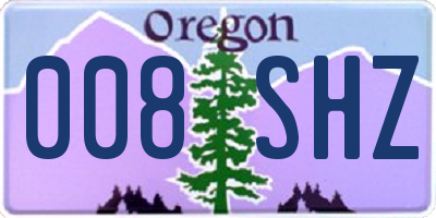 OR license plate 008SHZ