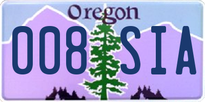 OR license plate 008SIA