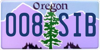 OR license plate 008SIB