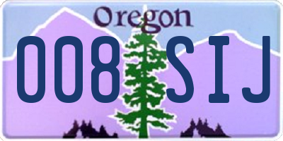 OR license plate 008SIJ