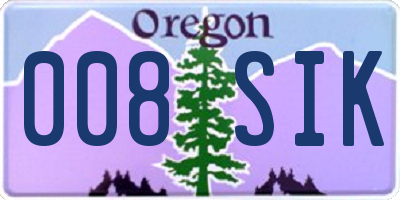 OR license plate 008SIK