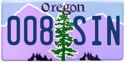 OR license plate 008SIN