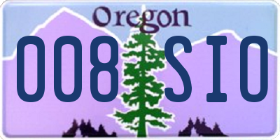 OR license plate 008SIO