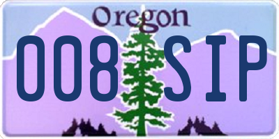 OR license plate 008SIP