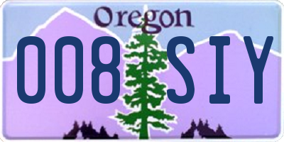 OR license plate 008SIY