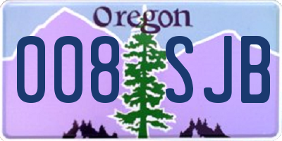 OR license plate 008SJB