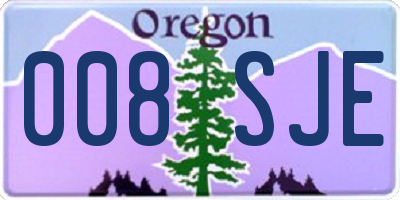 OR license plate 008SJE