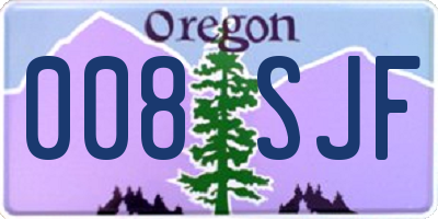 OR license plate 008SJF