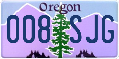 OR license plate 008SJG
