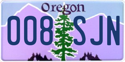 OR license plate 008SJN
