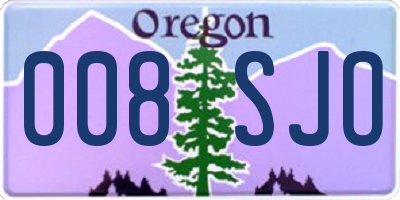 OR license plate 008SJO