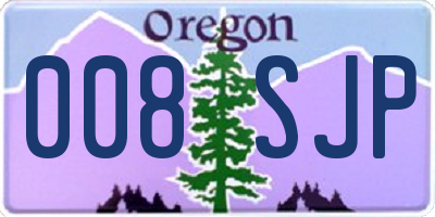 OR license plate 008SJP