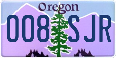 OR license plate 008SJR