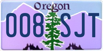 OR license plate 008SJT