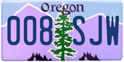 OR license plate 008SJW