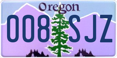 OR license plate 008SJZ