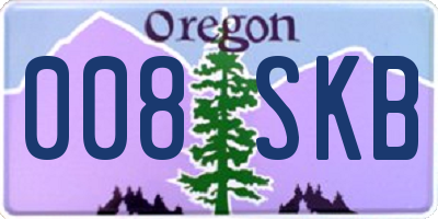 OR license plate 008SKB