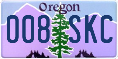 OR license plate 008SKC