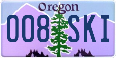 OR license plate 008SKI