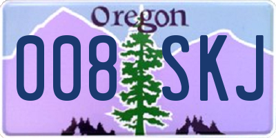 OR license plate 008SKJ