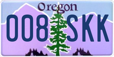 OR license plate 008SKK