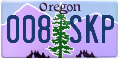 OR license plate 008SKP