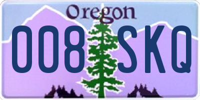 OR license plate 008SKQ