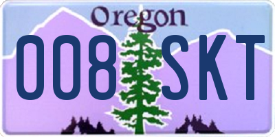 OR license plate 008SKT