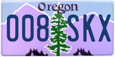 OR license plate 008SKX