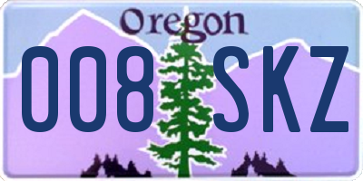OR license plate 008SKZ