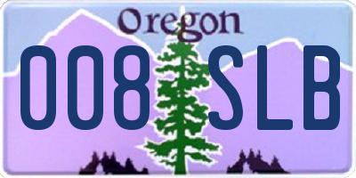 OR license plate 008SLB