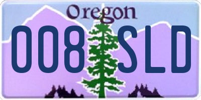 OR license plate 008SLD