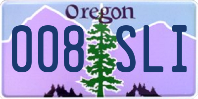 OR license plate 008SLI